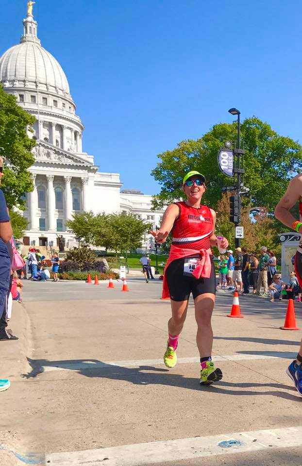 Amanda competing in Ironman Wisconsin